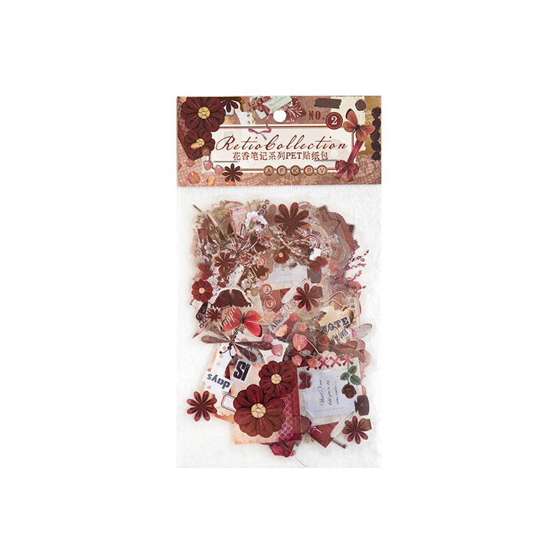8Packs/Lot Flower Geur Notes Serie Retro Creatieve Decoratie Diy Huisdier Stickers
