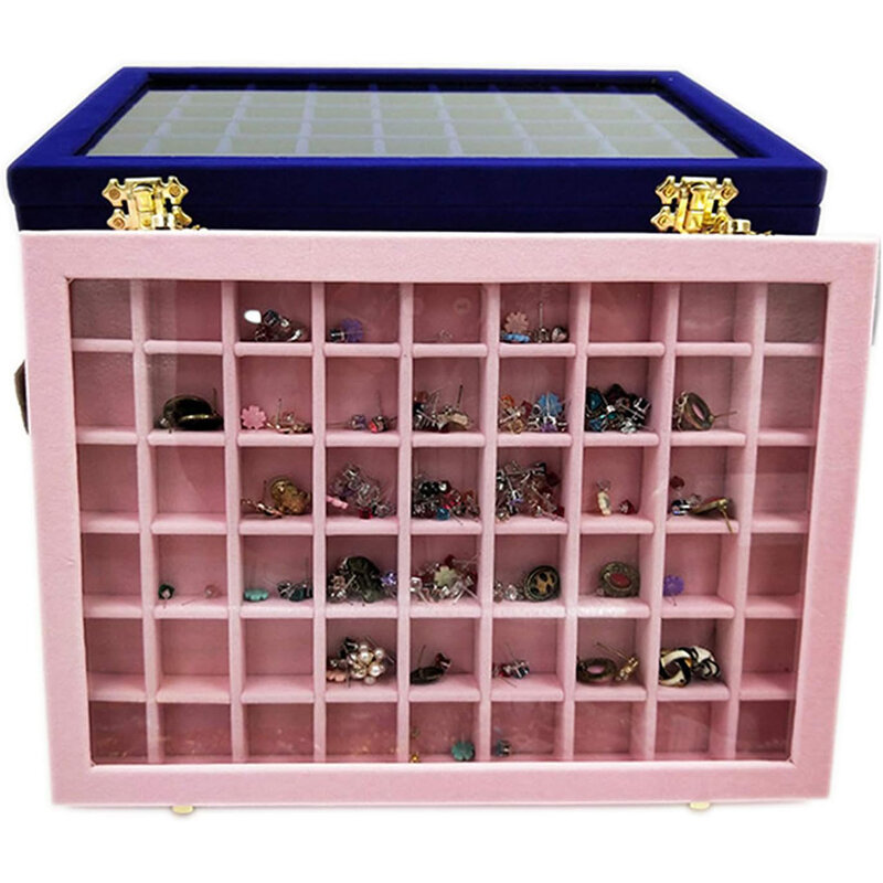 Caja organizadora de anillos Premium con gran capacidad para un fácil almacenamiento de joyas, bandeja de almacenamiento de anillos, caja de anillos