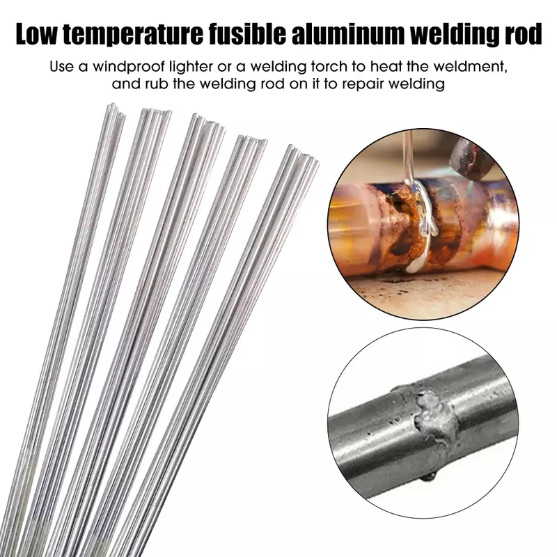 Alumínio Universal Prata Welding Rod, Cored Fio, Baixa Temperatura, Fácil Derreter, Solda Sem Necessidade, Pó Weld Bar, 20 Pcs, 10Pcs