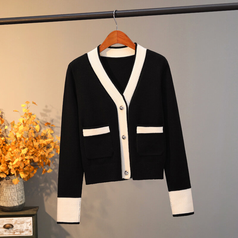 Cárdigan ajustado de cintura alta para mujer, suéter corto de moda coreana, chaqueta de Chal, Top de tendencia, ropa femenina