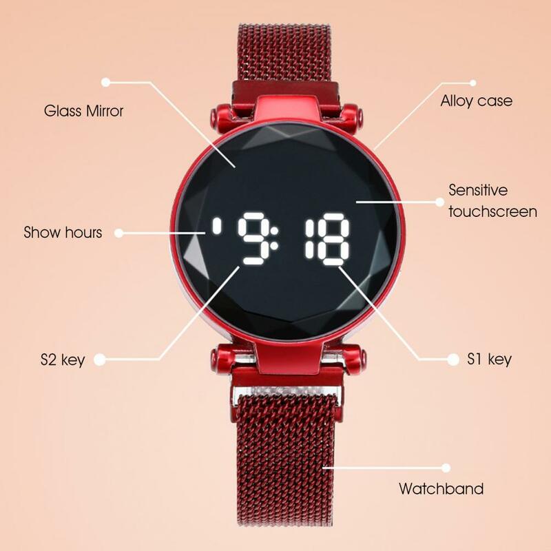 Zeitmesser Universal Büro Dame Digitale Uhr Scratch-resistant Lady Armbanduhr Runden Zifferblatt für Den Täglichen Gebrauch
