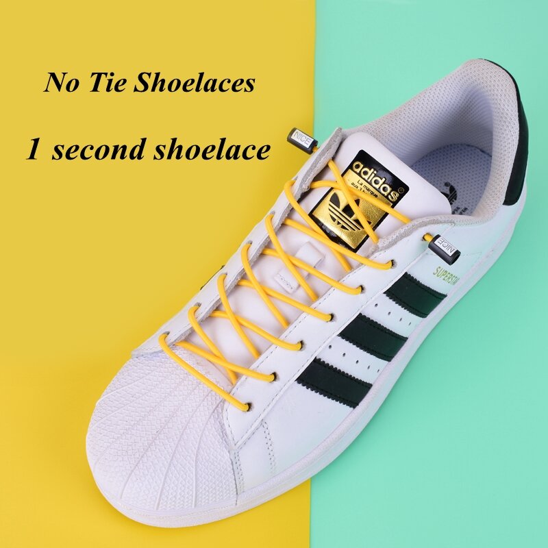 1 Pair No Tie Shoelaces Round Elastic Laces Sneakers Kids Adult Sneakers Strap Quick Lazy Sport Shoestring Fastening Accessories