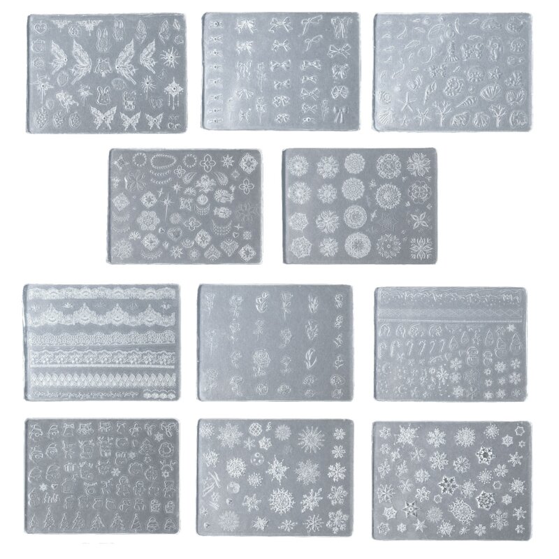 Art Silicone Mold Beautiful 3D Casting Molds Embossed Stencils Sculpture Mould Decorations for Manicurist