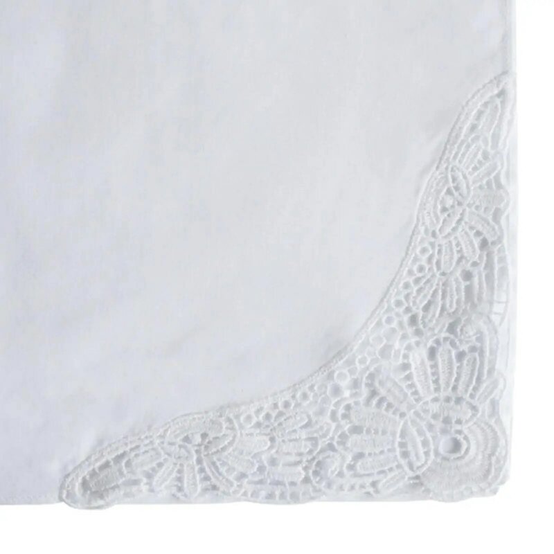 Pañuelo blanco de 35cm para boda, pañuelos para cumpleaños formales informales, 12 unidades