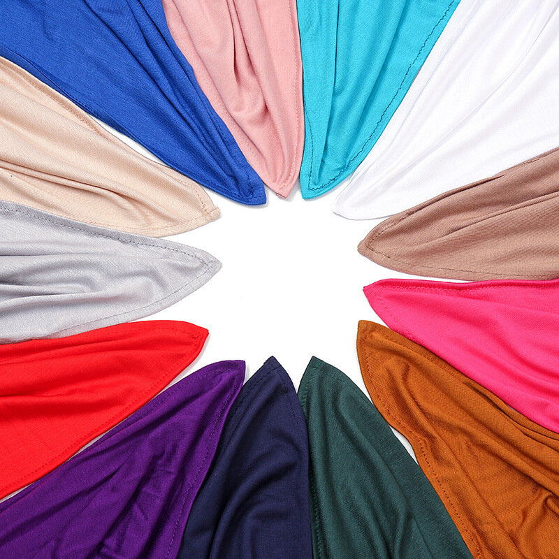 Hijabs en jersey de coton mercerisé pour femmes, écharpe, châle, turban, sauna, ramadan, grande taille
