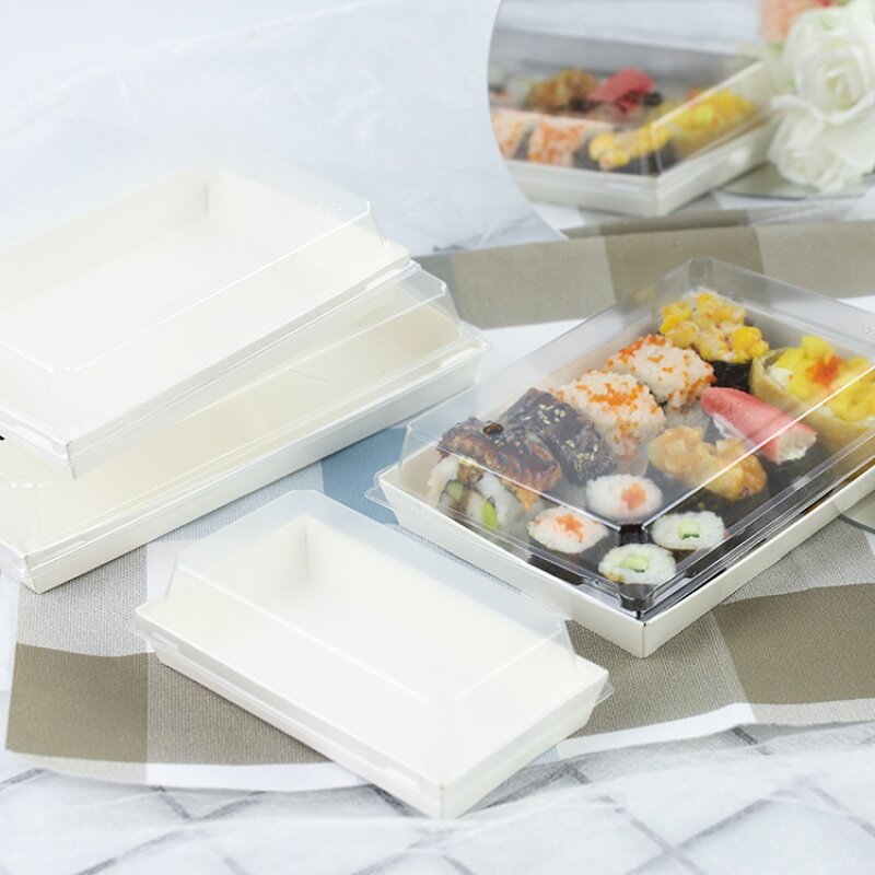Customized productRecyclable Restaurant Sushi Takeout Togo Paper Box Takeaway Container With Lid