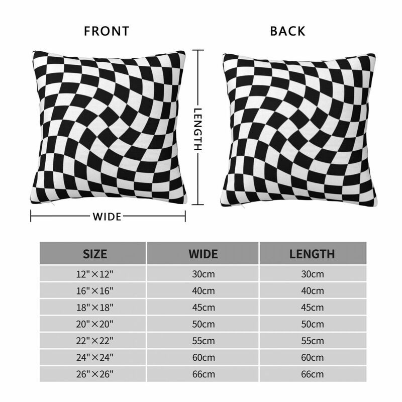 Black And White Checkered Square Pillowcase Pillow Cover Polyester Cushion Decor Comfort Throw Pillow for Home Bedroom
