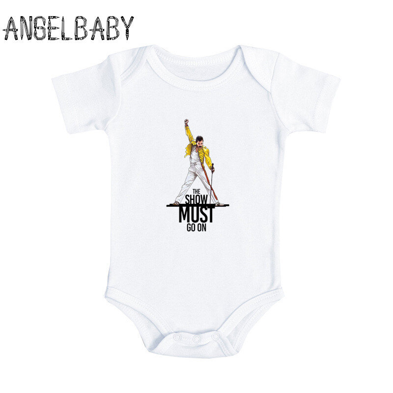 ทารก Bodysuits Freddie Mercury Queen Rock Band พิมพ์ทารกแรกเกิด Romper ฤดูร้อนชุดจั๊มพ์สูท Onesie เสื้อผ้าเด็กหญิงเด็กชาย