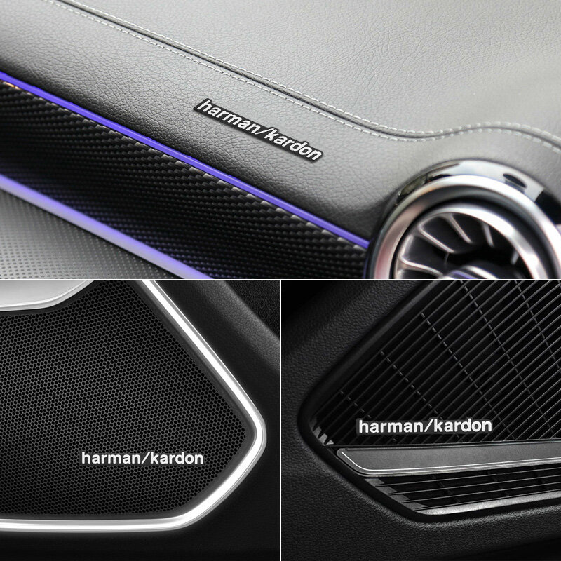 3D Harman/Kardon altoparlante hi-fi altoparlante Stereo distintivo in alluminio emblema adesivo accessori per auto Car Styling adesivi Audio per auto