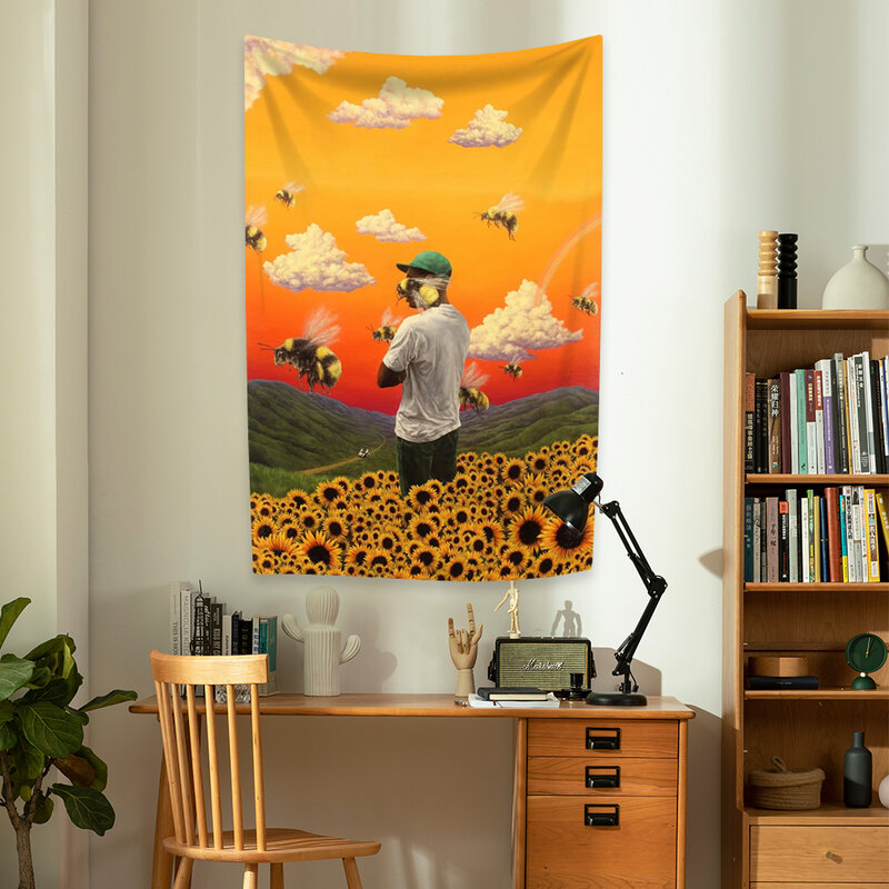 Tylers amerikanische Flagge der Schöpfer Tapisserie Rapper Sänger Wohnkultur Wandbehang Wohnzimmer Schlafzimmer Wohnheim ästhetisches Dekor