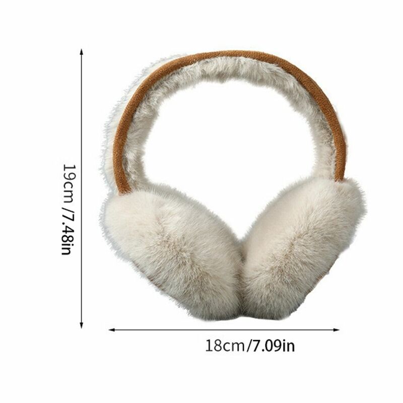 Winter Warm Earmuffs Maillard Brown Suede Plush Earmuffs Women Foldable Soft Thicken Earmuffs Cute Simple Earlap Accessories