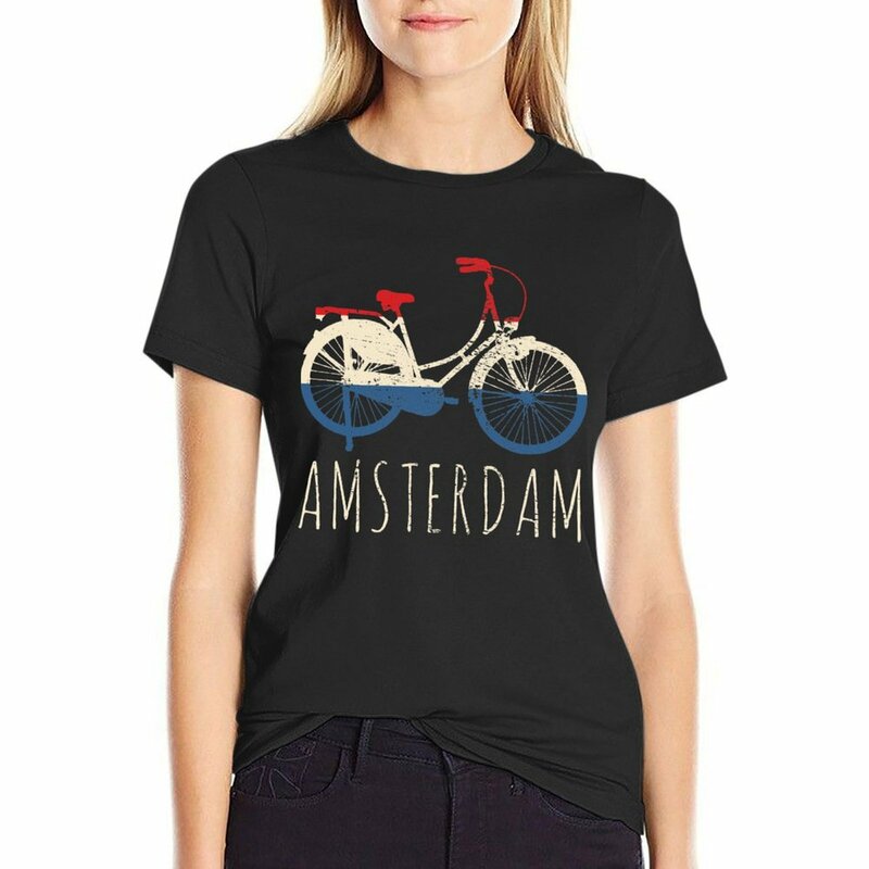 เสื้อยืดเนเธอร์แลนด์อัมสเตอร์ดัมสวยงามเสื้อยืดผู้หญิงกราฟิกเสื้อผ้าสวยงาม