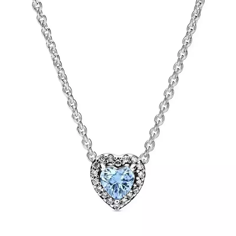 Новое Классическое ожерелье из стерлингового серебра 925 пробы с подвеской в форме сердца разных цветов женское роскошное очаровательное изысканное ювелирное изделие в подарок