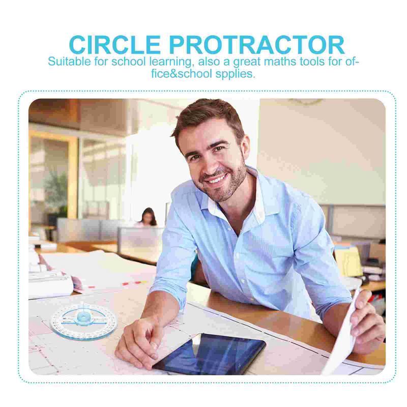 2 Pcs Schoolsupplies Circle Protractor Drawing Tool Suppiles Supllies Rotating Protractors School+supplies