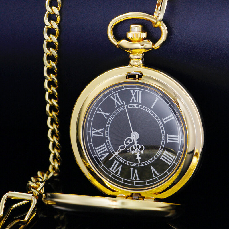 Luxury Gold Quartz Pocket Watch For Women Men High Quality Vintage Necklace Pocket FOB Watch Exquisite Gift CF1511