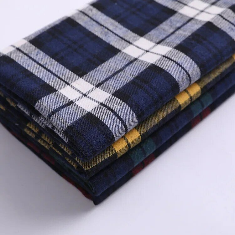 21 Count Polycotton TC Brushed Plain Plaid Fabric in Stock Trousers and Shirt Plaid Fabric