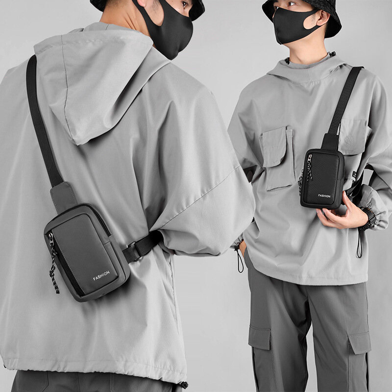 Men Oxford Chest Bags Casual Mini Crossbody Bag Small Men's Shoulder Bag Men Diagonal Small Backpack Messenger Phone Waist Pack