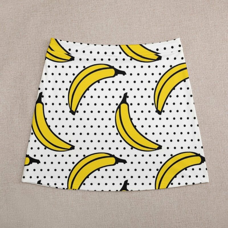 Minifalda con estampado de plátano y lunares, ropa Coreana de verano