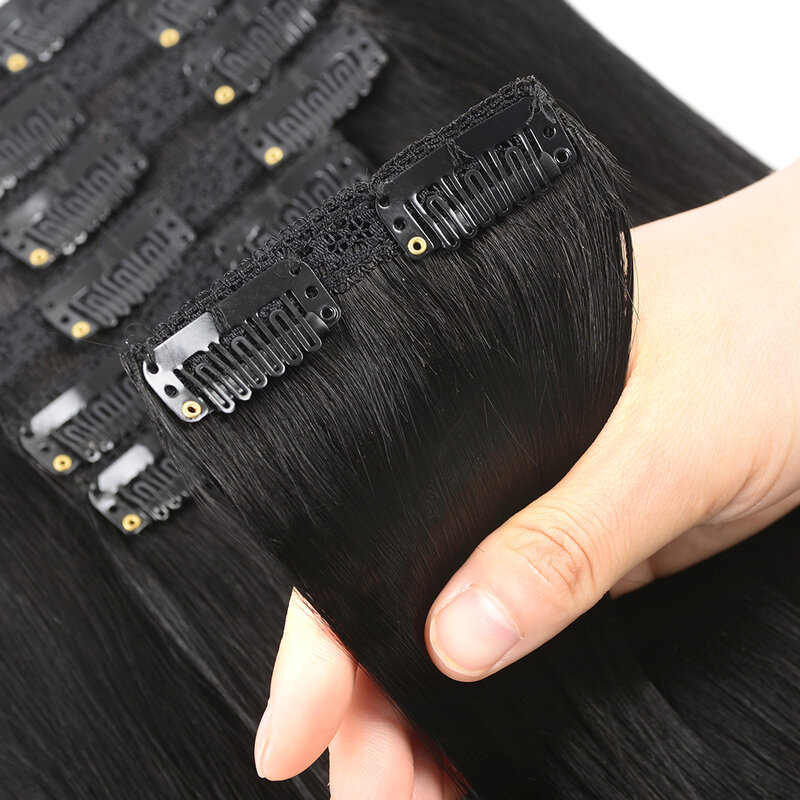 Doreen 160 200 240G volumi Clip di estensioni dei capelli umani Remy europei in Set di teste complete spesse dai capelli superiori alle estremità 10 pezzi da 16 a 24