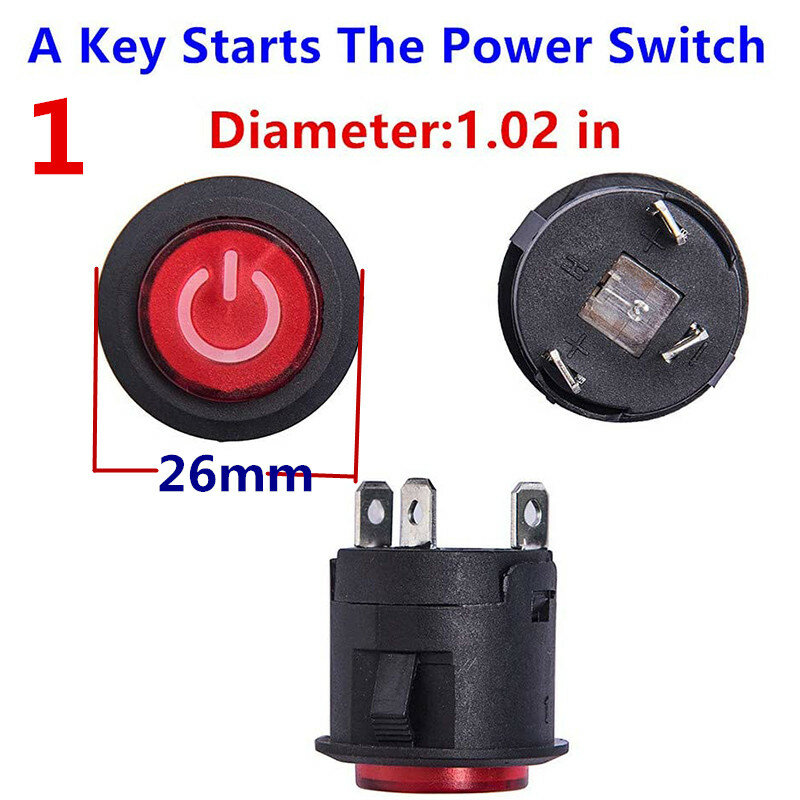 One button start switch for children's electric car 3-pin power switch for baby battery car