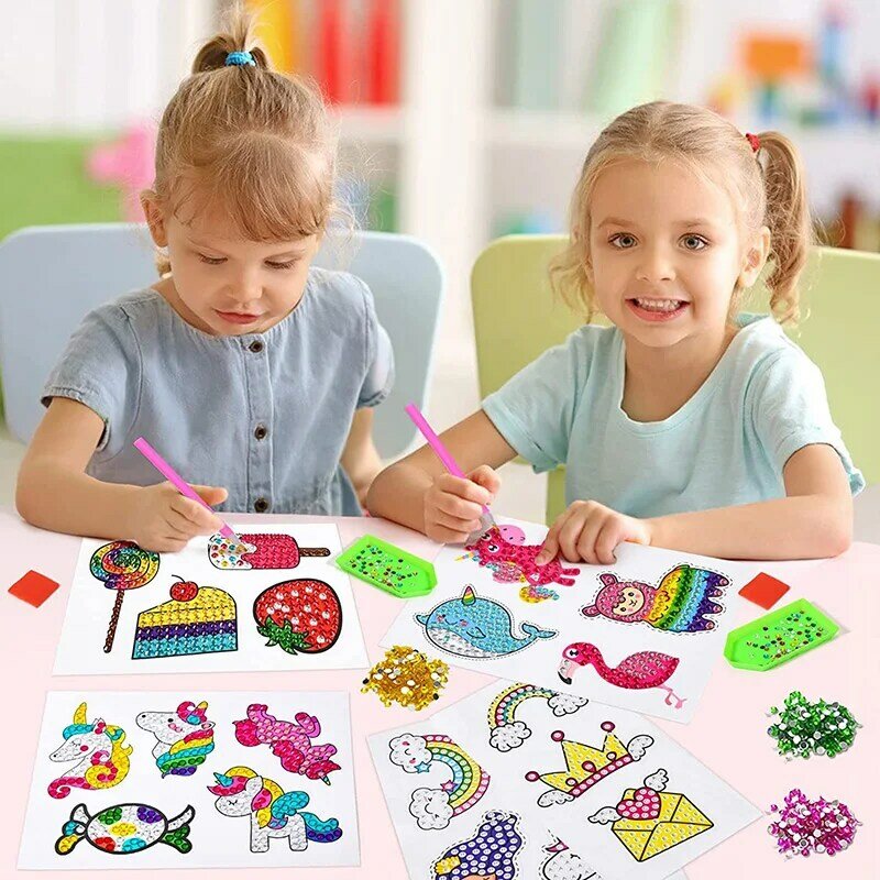 5D Pintura Diamante Adesivos Kits para Crianças Diversão DIY Unicórnio e Ice-Cream Mosaic Adesivos Creative Arts Crafts Set Handmade Presentes