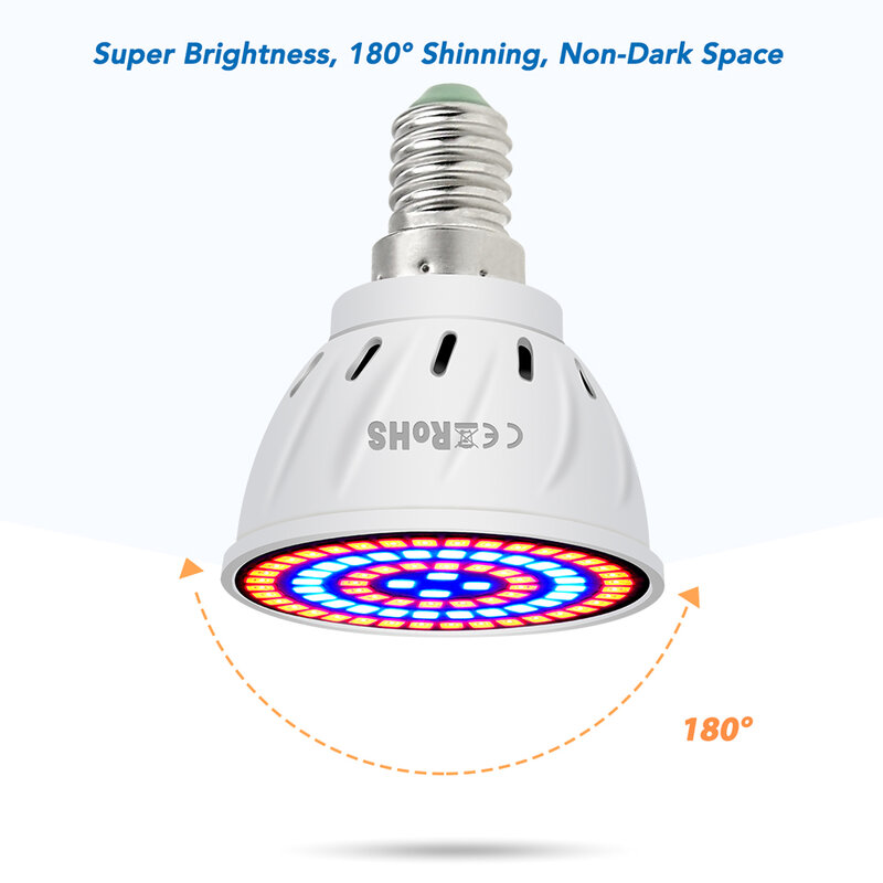 Lampu Bohlam Tanaman LED 220V Lampu Sorot Dalam Ruangan Spektrum Penuh Lampu Sorot untuk Bibit Biji Bunga Lampu Tanaman UV