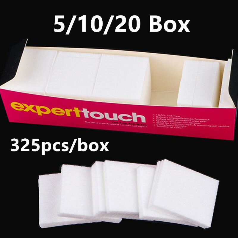 5/10/20 Boxs 325pcs/Box Nail Wipe Nail Polish Remover Gel Nail Remover Wraps Lint Free Cotton Pad Manicure Tool Wholesale 2#