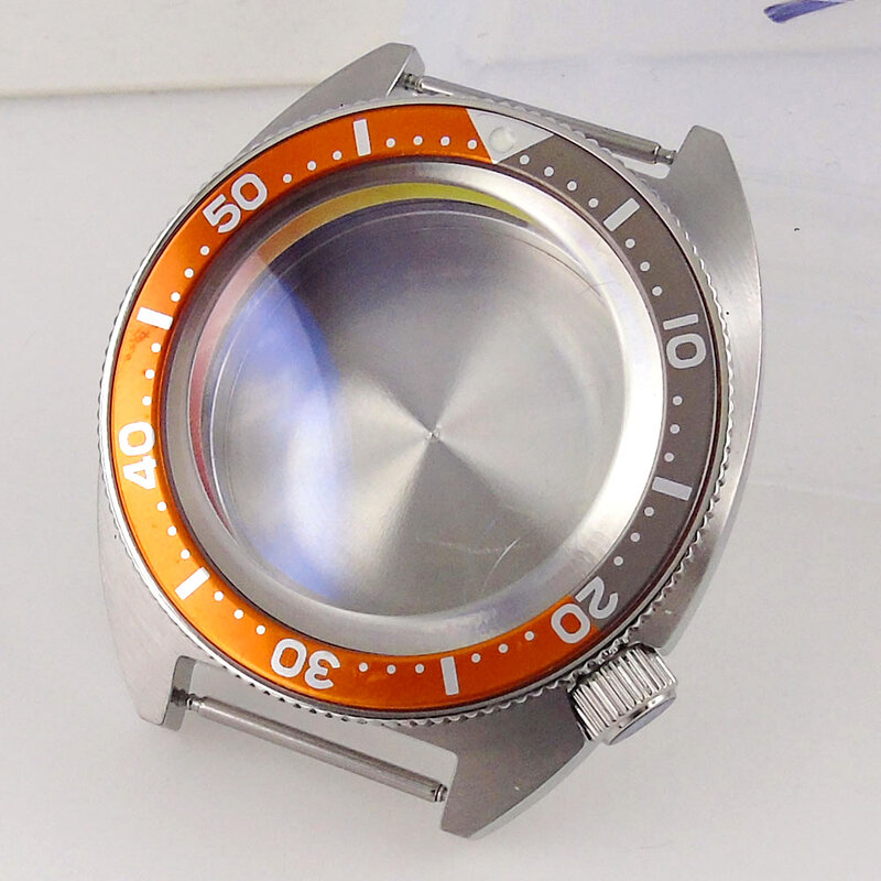 SKX-caja de reloj de acero para buzo, accesorio para NH34, NH35, NH36, NH70, NH72, ETA2824, PT5000, ST2130, anillo de capítulo 3,8, corona AR, cristal de zafiro abombado