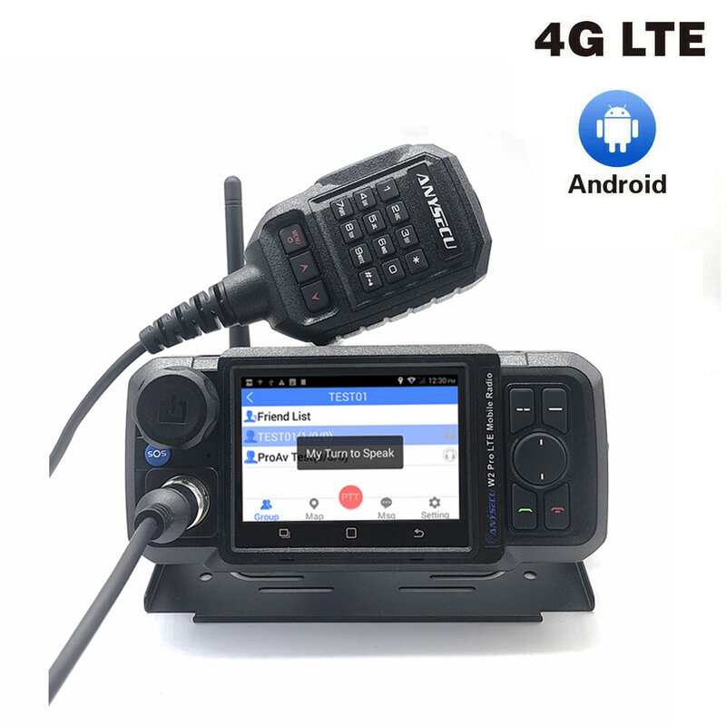 ANYSECU-Téléphone portable 4G-W2Pro, radio réseau 4G, N61, Android 7.0, persévérance WCDMA 101WIFI PTT, fonctionne avec Real-ptt Zello
