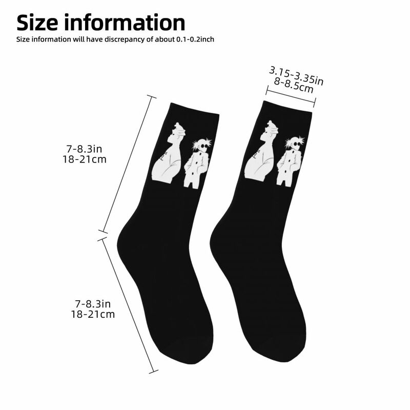 Gorillaz Skateboard ถุงเท้าสำหรับทุกเพศ, ถุงเท้าแนวสตรีทพิมพ์ลาย3D เดินป่า