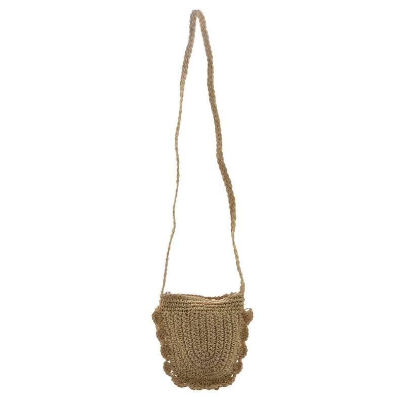 Women Beach Bag Round Straw Crochet Shoulder Summer Bag Purse,