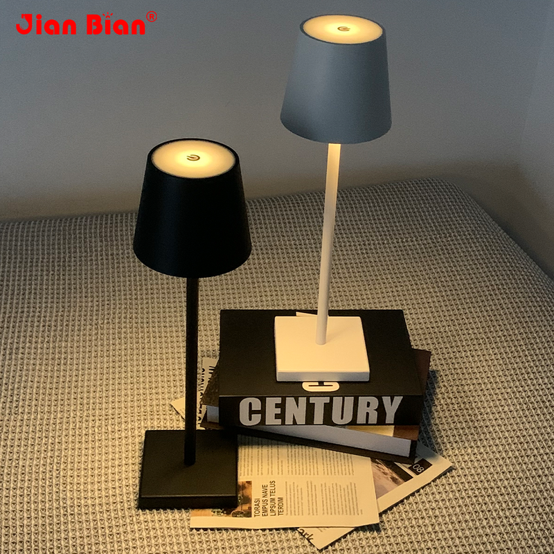 Jianbian-Lámpara Led de mesa inalámbrica, recargable, con batería, Tischlampe, para restaurante, Hotel, resistente al agua, táctil, para escritorio