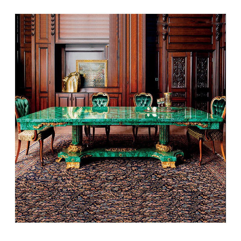 Tavolo da pranzo in pietra di pavone personalizzato collezione di pietre di lusso di lusso controsoffitto di fascia alta personalizzato tavolino da caffè di grado gemma