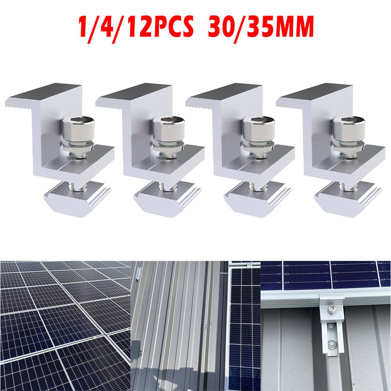 Solar End Clamp Bracket Clamp Mounting Bracket Silver Z Style Aluminum End Home Improvement Solar Support Adjustable