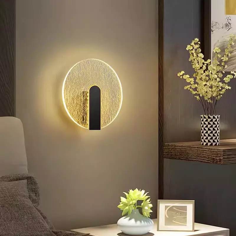 Modern Light Luxury LED Wall Lamps Bedroom Acrylic Lampshade Creative stairways Wall Light LED Bedside Decorative Lamps