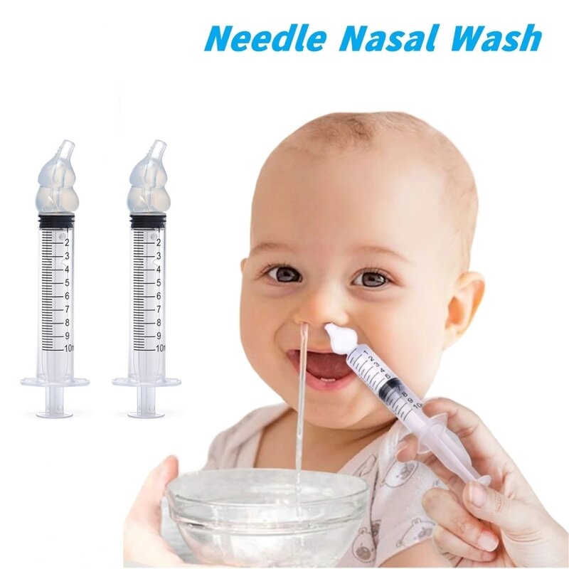Babi-limpiador de nariz para bebés, tubo de aguja para lavar la nariz, con jeringa para lavar la nariz, 1/2/4 piezas