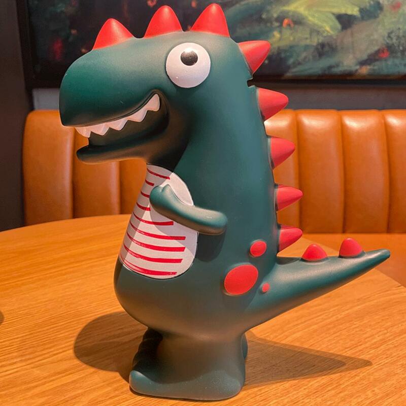 Mealheiro portátil com grande capacidade, Dinossauro adorável dos desenhos animados, Caixa de dinheiro criativa, Ornamento Desktop