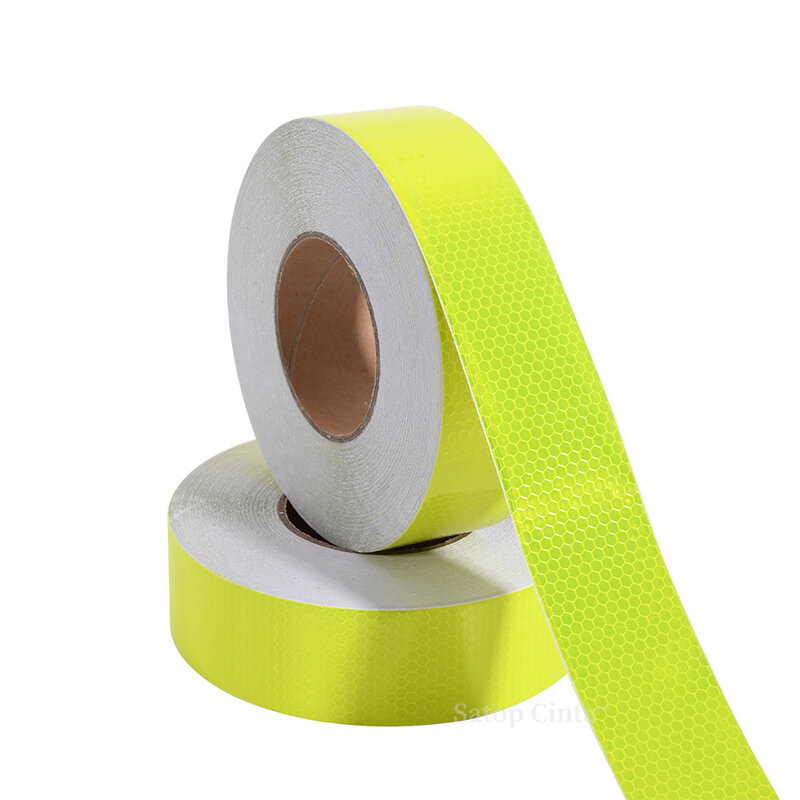 Fluorescent Yellow Reflective Tapes 5cm*50m Customized Safety High Visibility Stickers Waterproof Reflectors Strips For Vehicles