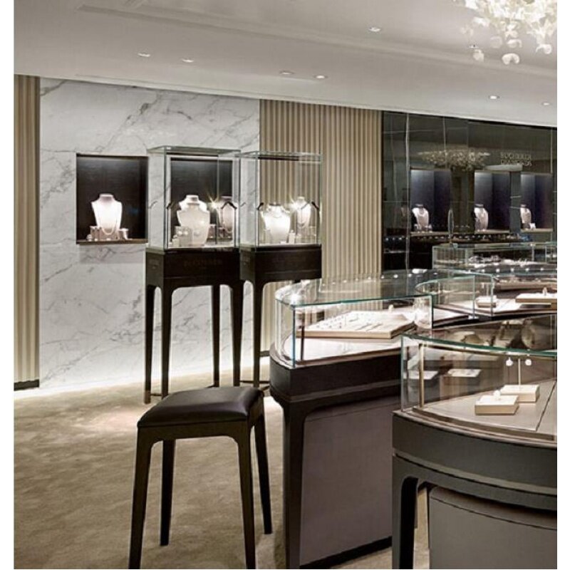 Custom, floor standing jewelry display jewelry store furniture metal jewelry tower showcase