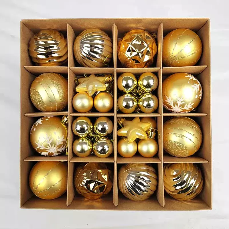 Bolas de árbol de Navidad de 42 piezas, 6cm, 3cm, decoración de bolas Multicolor, conjunto de adornos para árbol de Navidad para fiesta en casa