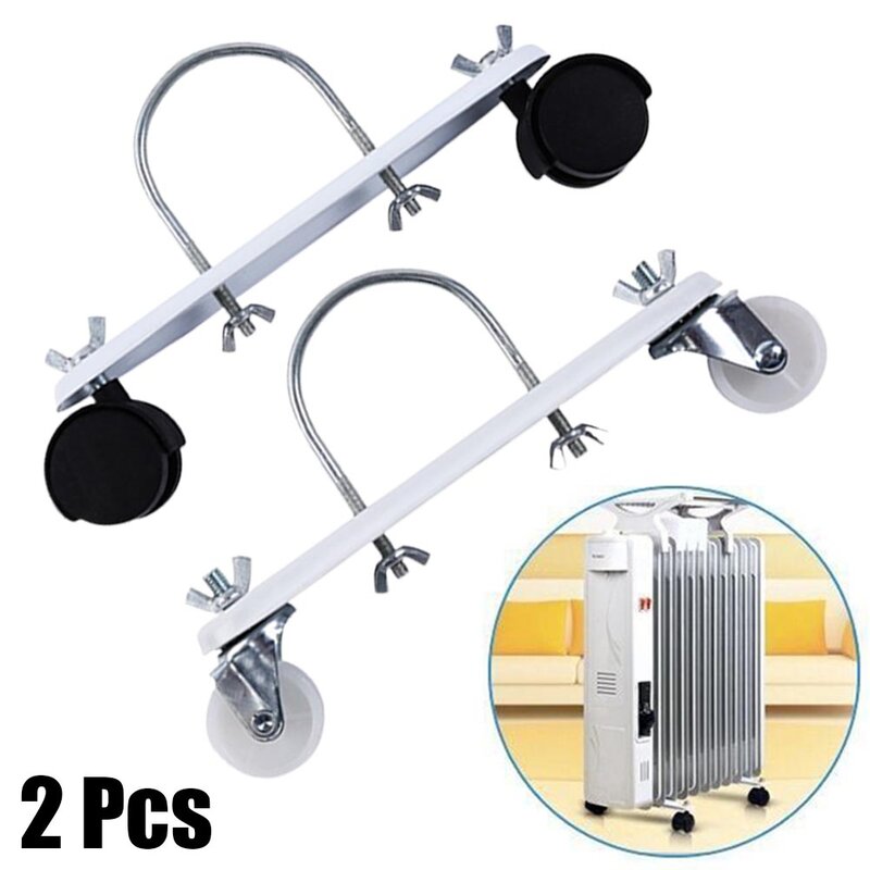 2pcs Oil Ting Pulley Bracket Hydroelectric Radiator Electric Heater Special Mobile Bracket 360° Omni-directional Wheel Stand