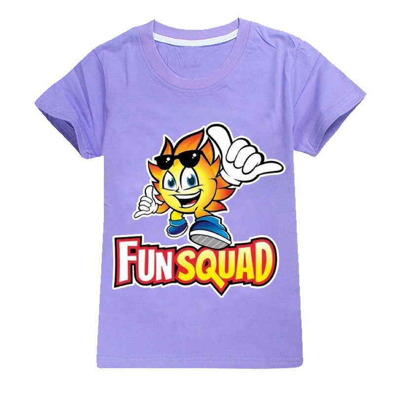 New Boys Summer Clothes Kids Cosplay Fun Squad Gaming T-shirt Pullover 100% Cotton Leisure Fashion Children Boys Girls Tees Tops
