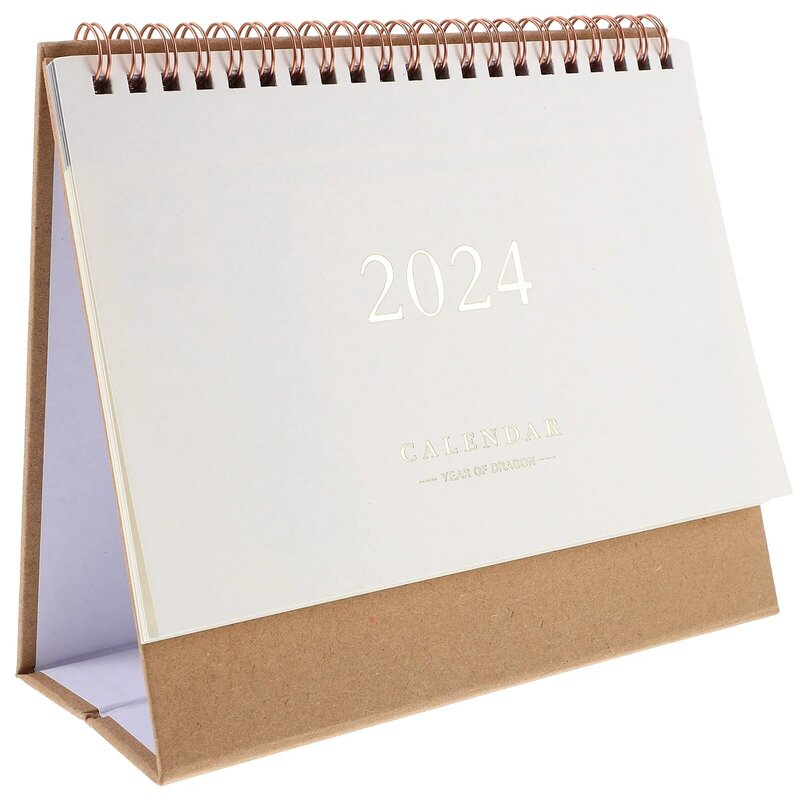 Calendario de escritorio 2024, calendario de pie abatible pequeño para mesa de decoración de oficina de papel