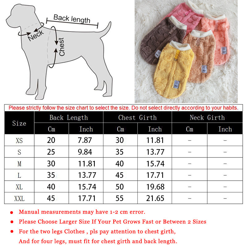 Ropa de lana suave para perros pequeños, Jersey cálido de invierno para cachorros y gatitos, para Chihuahua y Bulldog