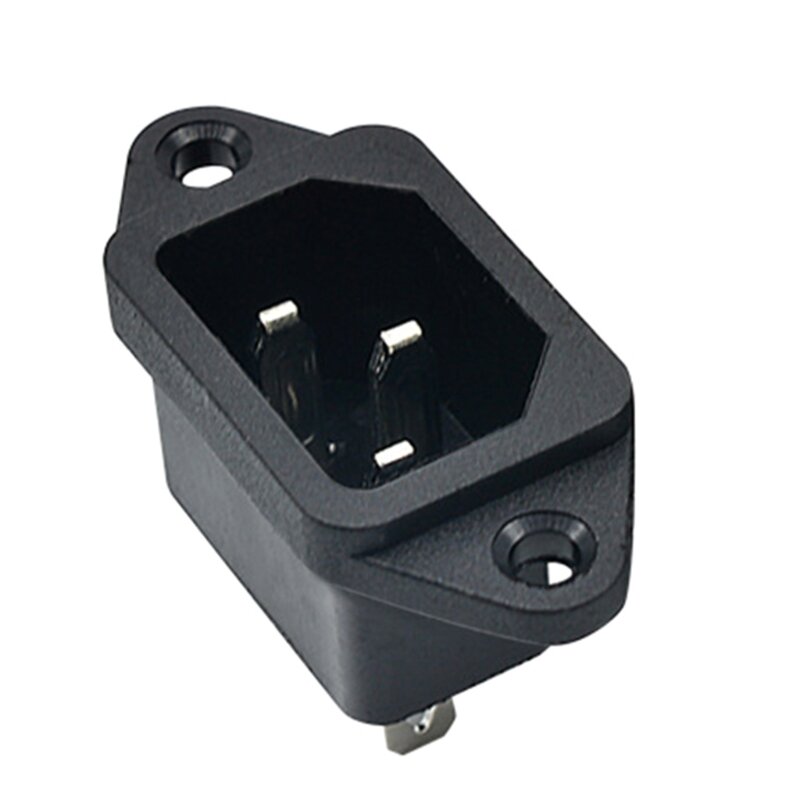 1pc 250V 10A IEC320 C14 3 Pin Male Power Cord Inlet Socket New Dropship
