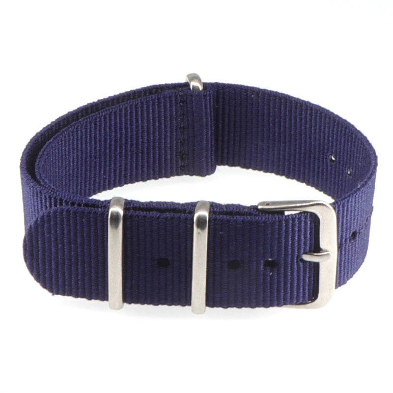 Bracelet de montre en tissu nylon, accessoires de ceinture, bandes à boucle, noir, sport de l'armée, marque, 16mm, 18mm, 20mm, 22mm