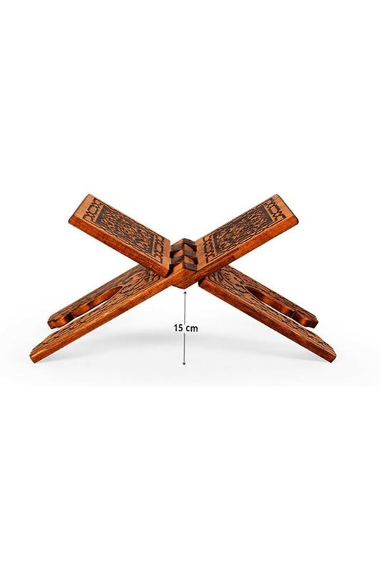 The Seljuk-atril de madera pequeño, patrón ardiente, 18,5x45 Cm