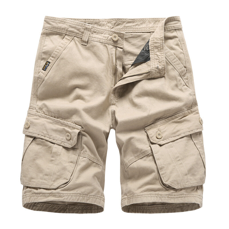 Short de randonnée multi-poches pour hommes, salopette d'été, coton, grande taille, pantalon en dégrad, sports de plein air, pantalon de plage décontracté, mode