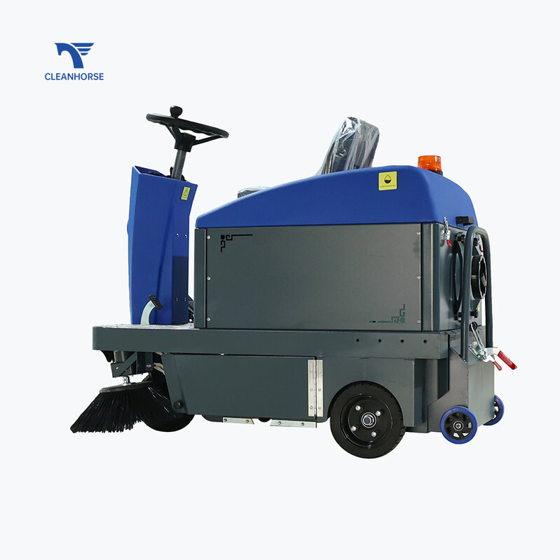 CleanHorse ride on clean sweeper macchina per la pulizia dei pavimenti magazzino industriale spazzatrice per pavimenti