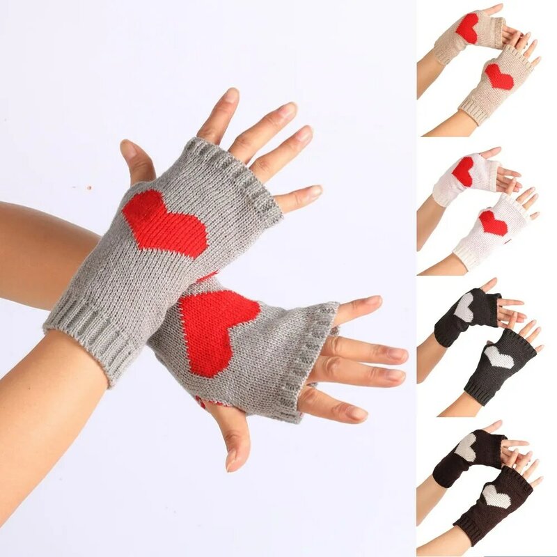 Модные вязаные зимние перчатки Y2K с пентаграммой без пальцев, мягкие теплые шерстяные вязаные рукава, гибкие перчатки для рук, теплые для мужчин и женщин